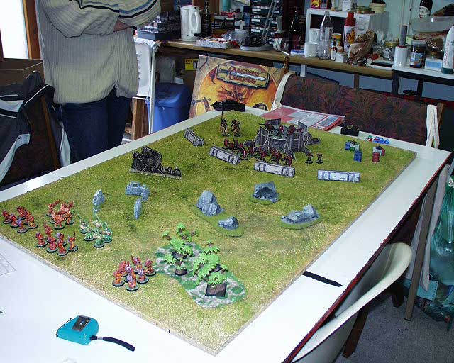 The setup for the battle